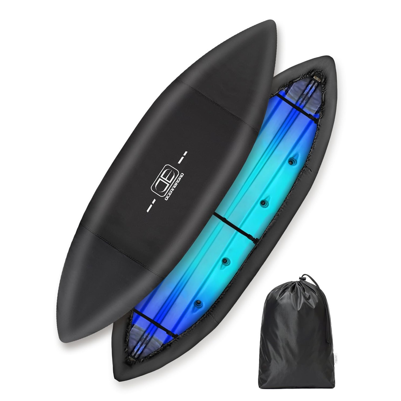 Kayak Cover(Non-Fishing) UV&Water-Resistant for Outdoor Storage | 420D Black, Fo