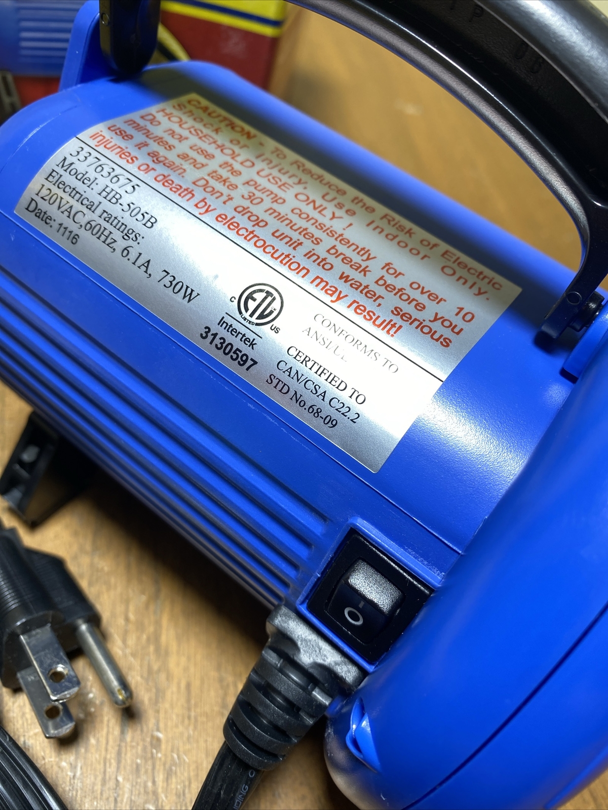 OVERTONS High Pressure PUMP Inflator & Deflator 110v MARINE AUTO BOAT