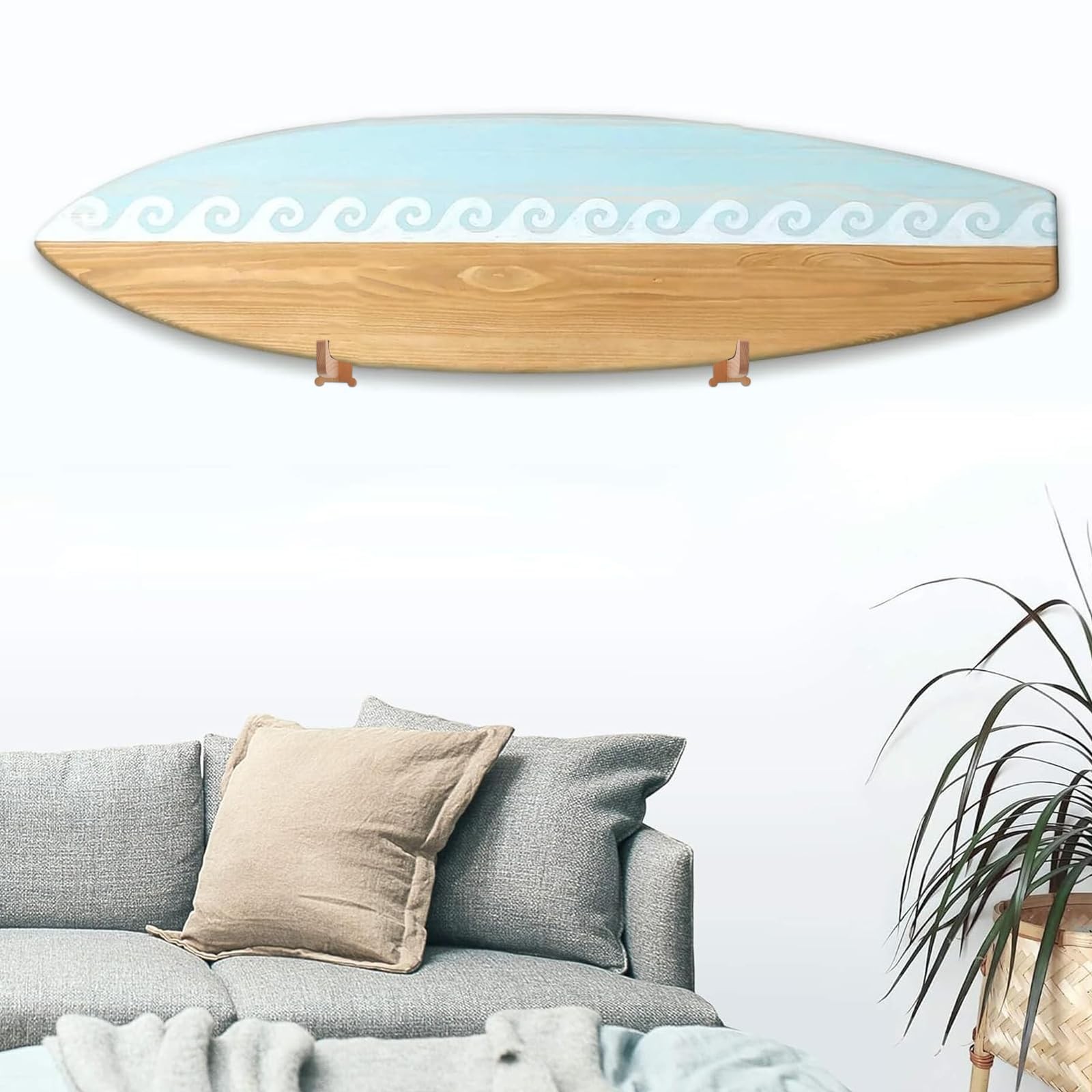 Surfboard Wall Mount Rack – Beech Wood Surf Board Wall Hangers with M6 Expans…