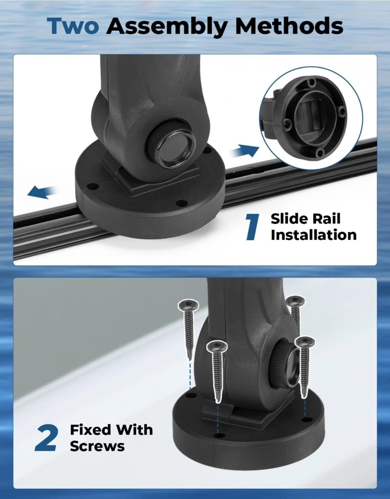 KEMIMOTO Trolling Motor Stabilizer, Adjustable Mount Black