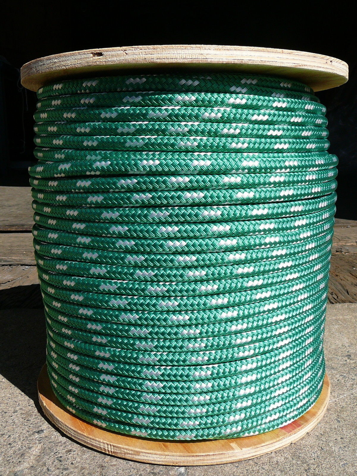 Sailboat Rigging Rope 3/8″ x 50′ Green/White Double Braided Sheet Halyard Line