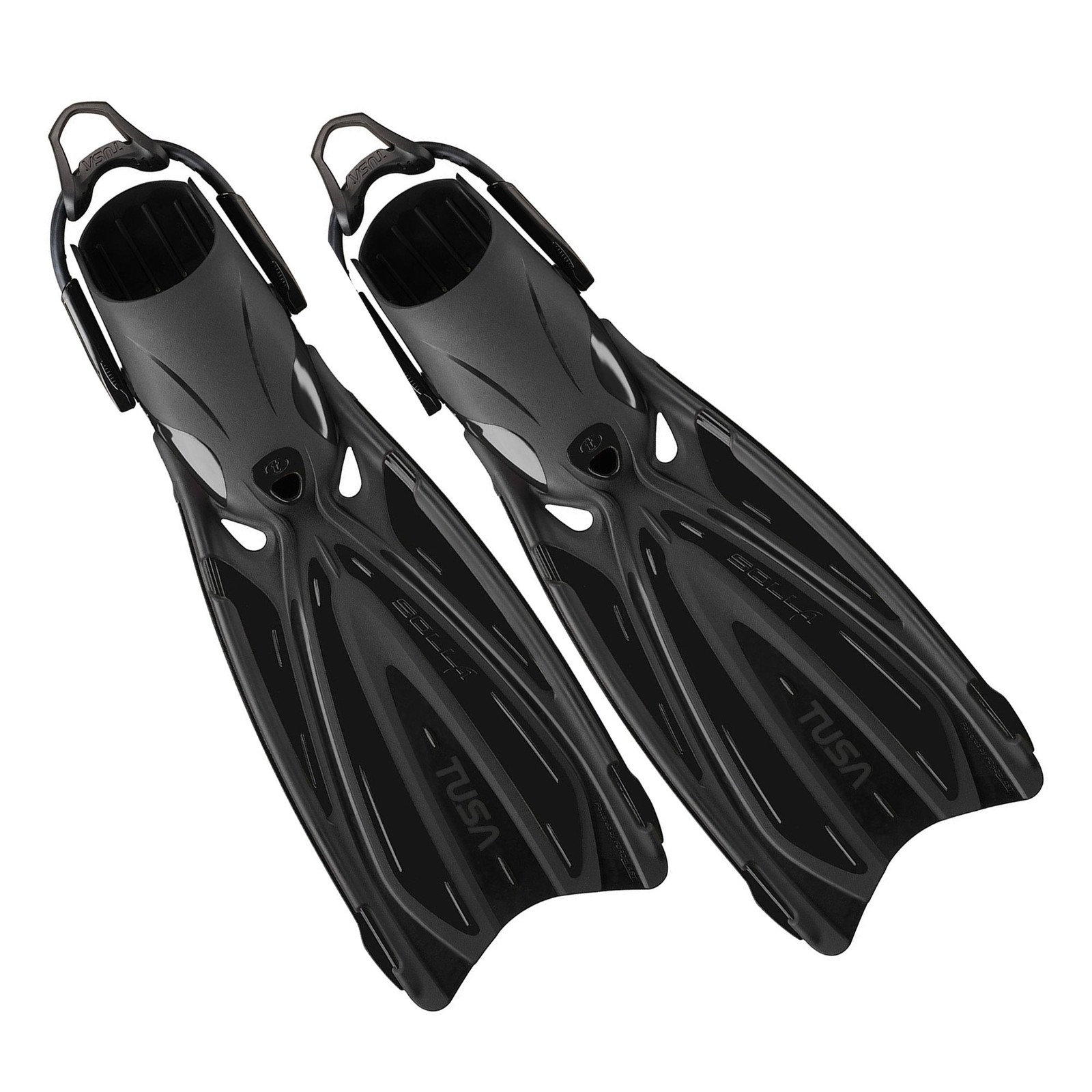 TUSA Solla Black Scuba Diving Fins with Bungee Strap (SF-0114-BK)