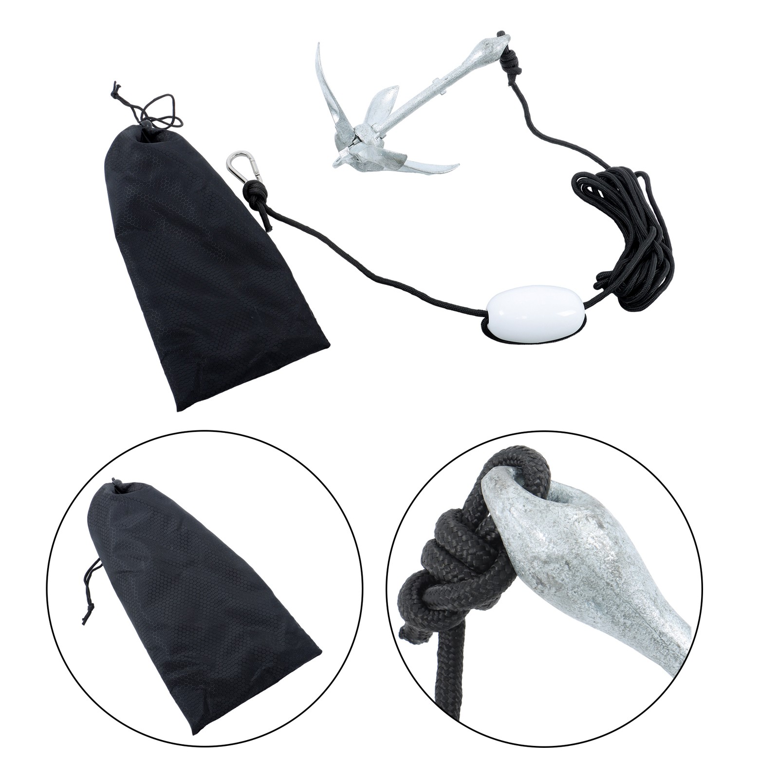 Folding Grapnel Anchor Kit 1.5LB/3.3LB/5.5LB/7.05LB For Canoe Kayak Raft Boat