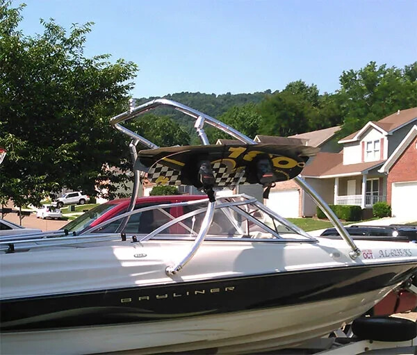 Advancer Wakeboard Tower + Flat Grey Canopy Tower Bimini + Bimini Board Rack