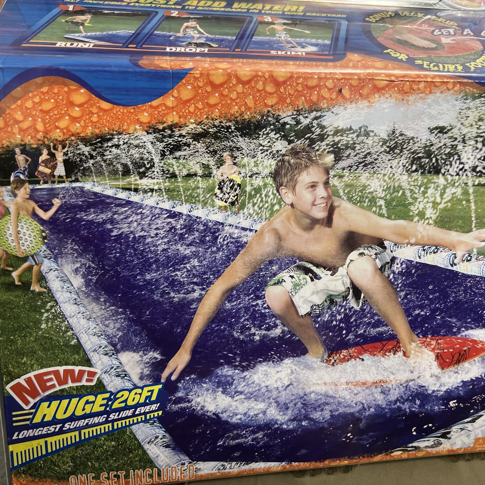 Banzai SkimBoard Surfer Pro Series. Skimboard With 26 Ft Long Surfing Slide .