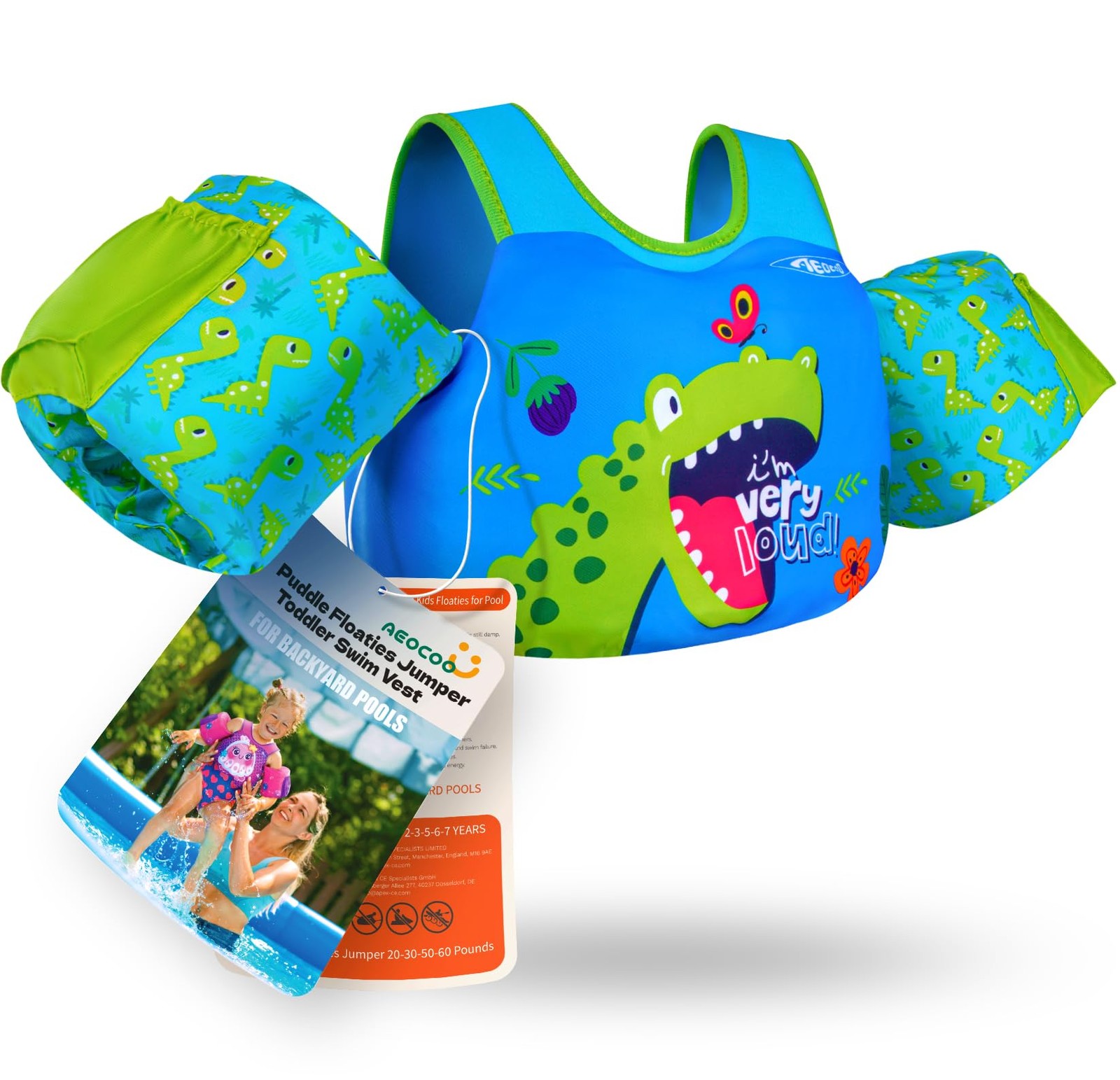 Puddle Float Jumper 2030 Pounds, Toddler Swim Vest for 123 Years Old, Pool Fl…