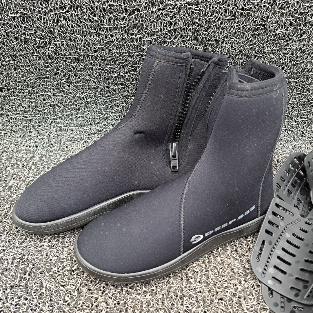 Deep See Black Zip Up Scuba Shoes Boots Men’s Size 9 Swimming Diving Sea