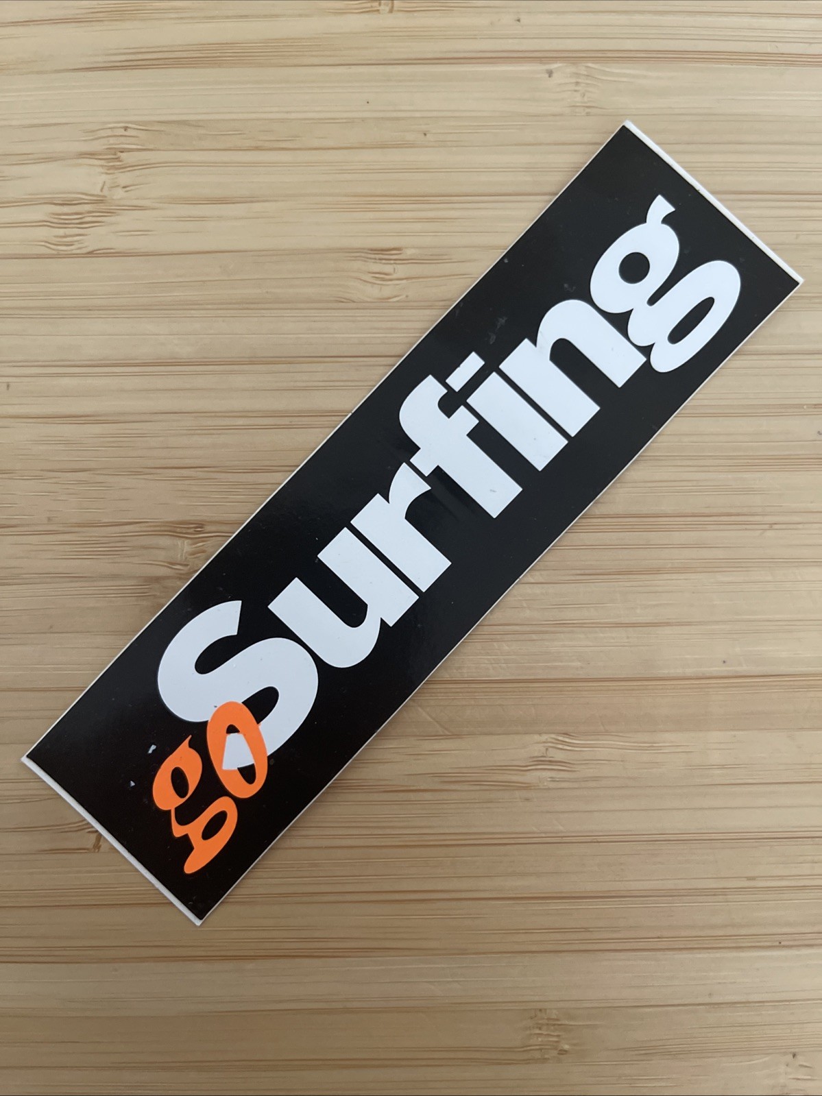 Go Surfing Neon Orange / Black Vintage Surfing STICKER