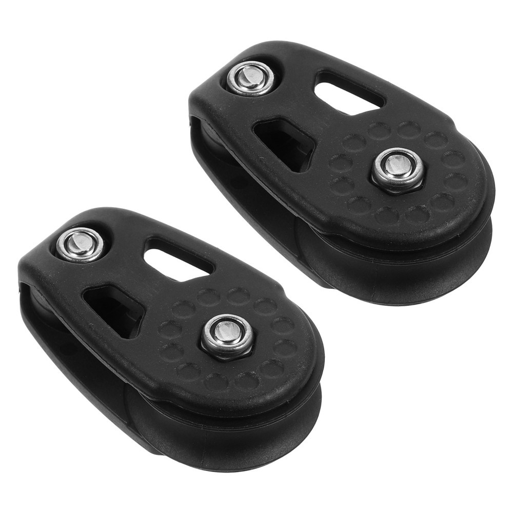 2Pcs Durable Nylon Single Groove Pulley for Kayak Gym Use Black Lightweight