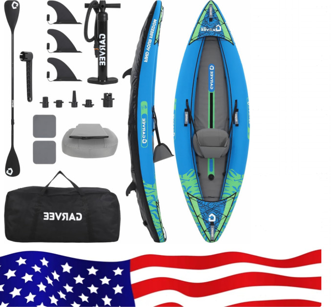 🔥12.5ft Lightweight Drop Stitch Inflatable Kayak for 1 Adult – 450lbs Capacity,
