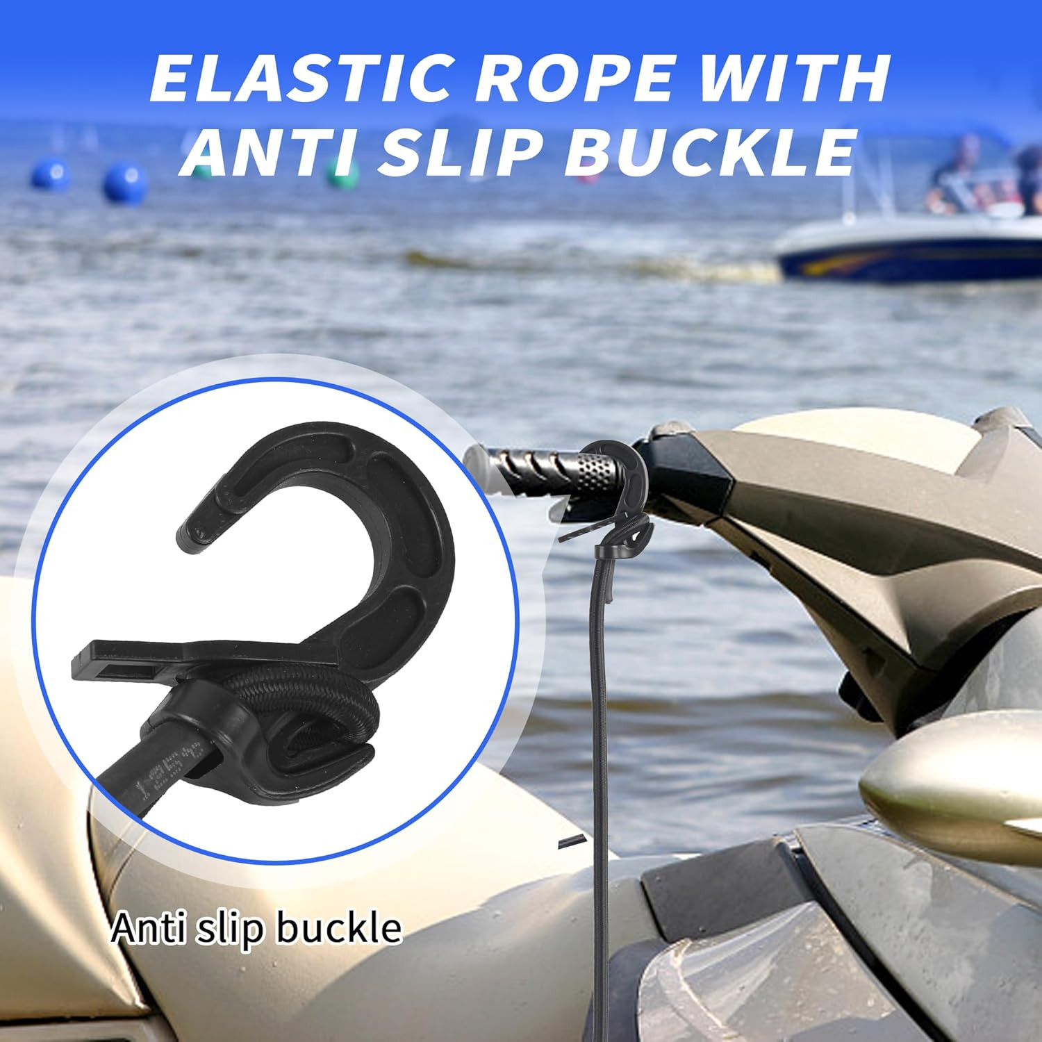 (2-Pack) PWC Jet Ski Bumpers, Boat Fenders with Elastic Cords, Jet Ski Accessori