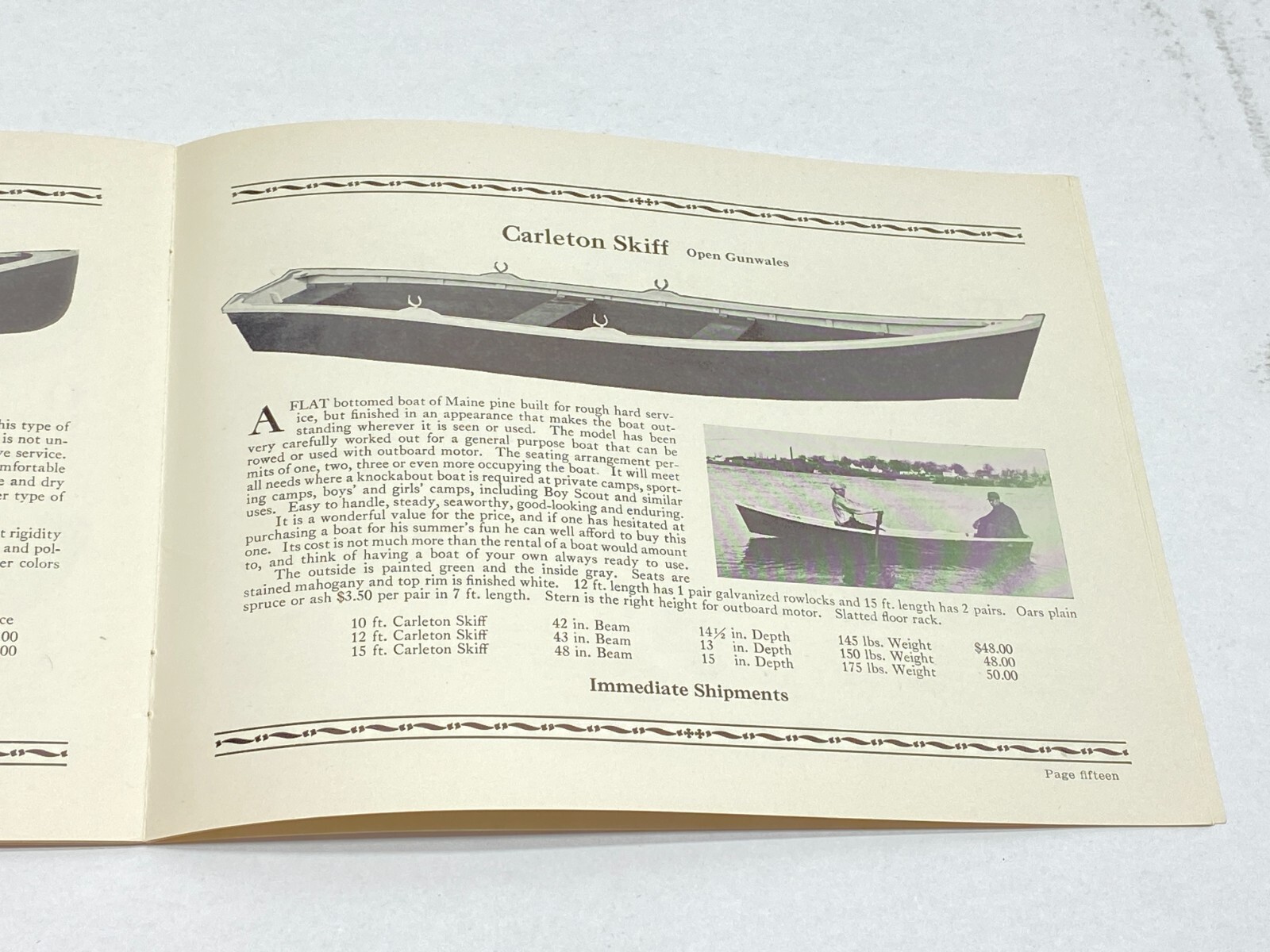 1932 Carleton Canoe Catalog / Booklet w Graphic Cover Old Town MAINE ME Paddles