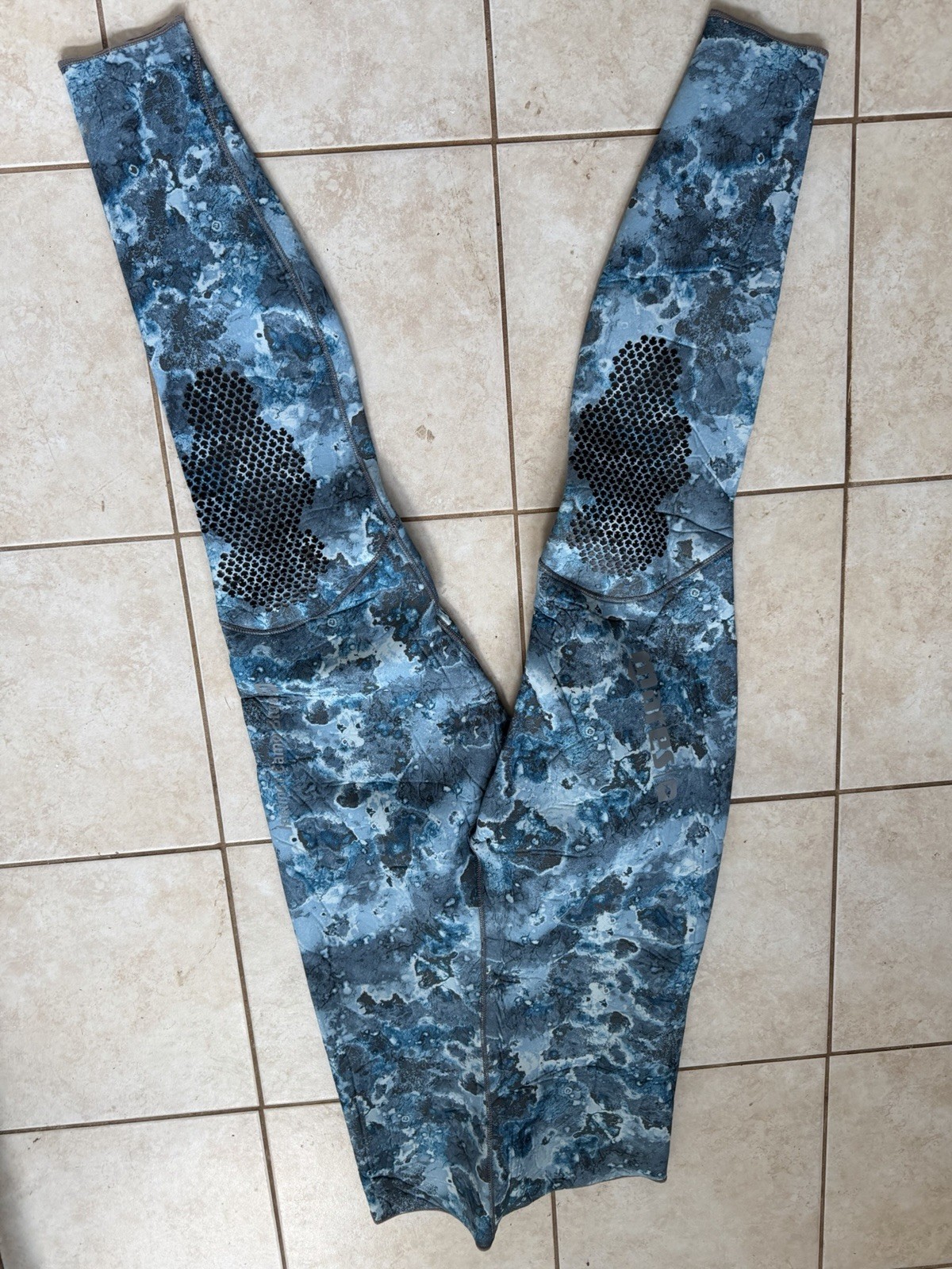 Mares Instinct Camo Blue 3mm Spearfishing Wetsuit L Jacket Pants Gloves