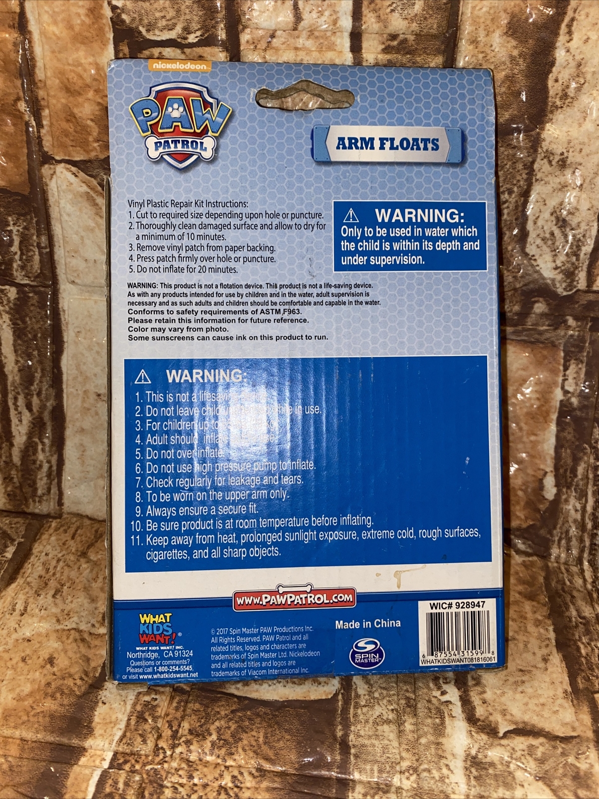 Paw Patrol Arm Floats 3 Years + Inflate To 5.8”. Two Arm Floats New Open Box