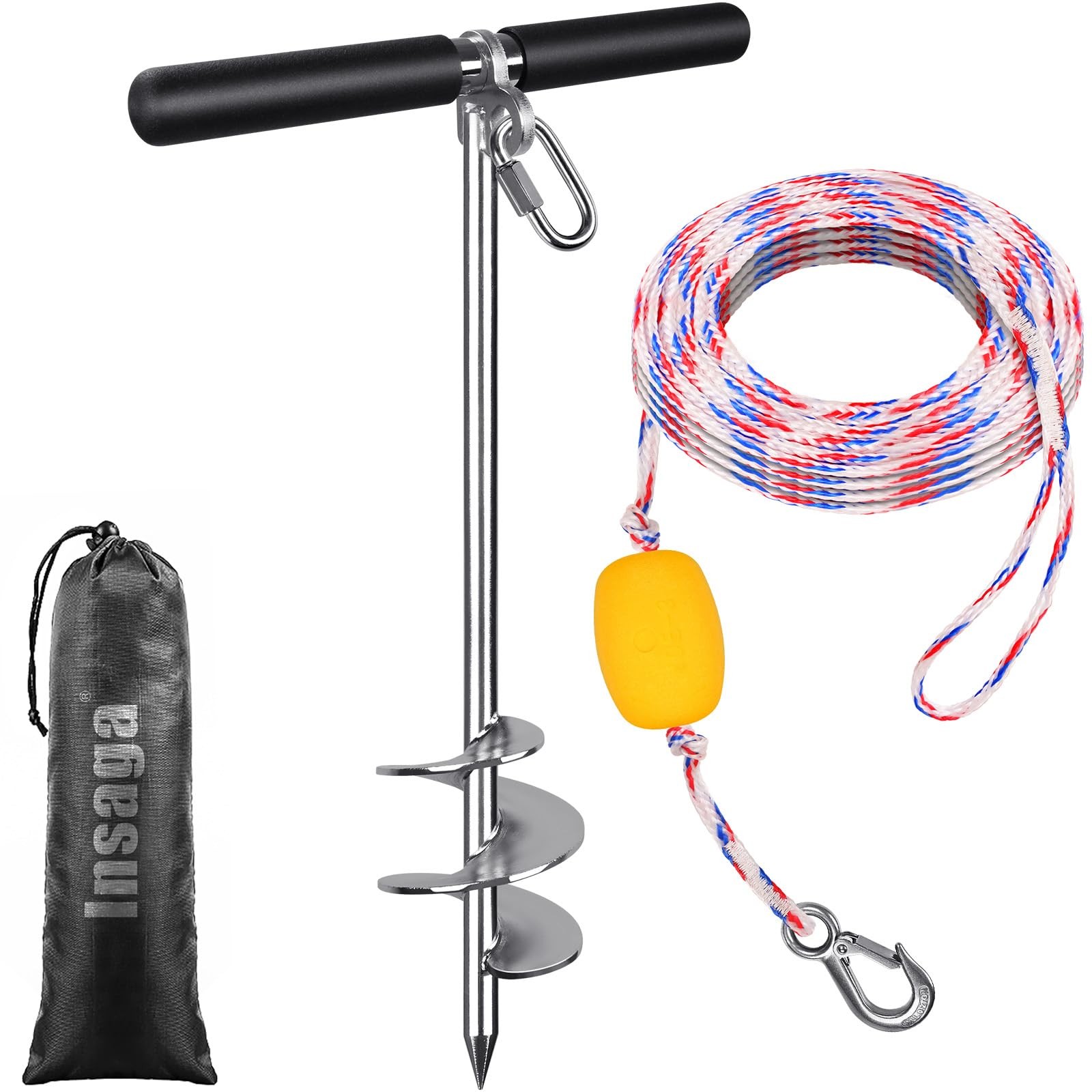 Insaga 17”/26”/36” Sand Anchor for Boat with 32ft Rope, 304 Stainless Stee…