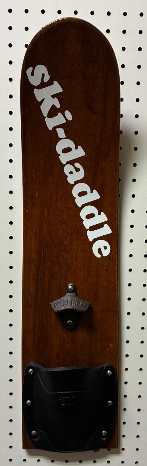 Waterski Solid Mahogany “ski-daddle” Bottle Opener Wall mounted