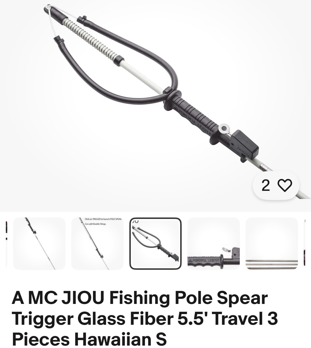 A MC JIOU Hawaiian Sling Spear Fishing G Set 5.5’ 3 Piece 3 Print Travel New