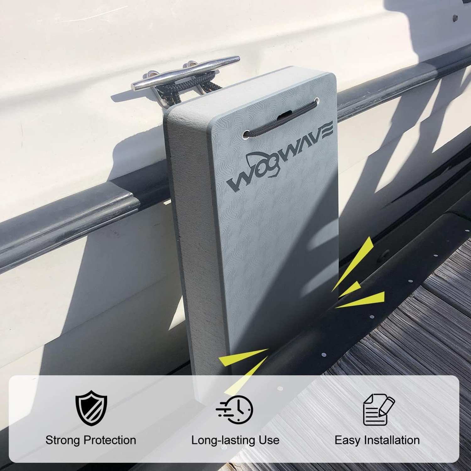 WOOWAVE Flat Fender Prevent Scratches for Yacht Motorboat Boat Bumper, 3 Laye…