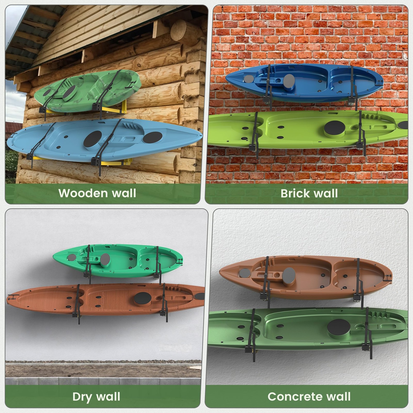 GanFindX Kayak Wall Rack Foldable Storage Hanger for Kayaks