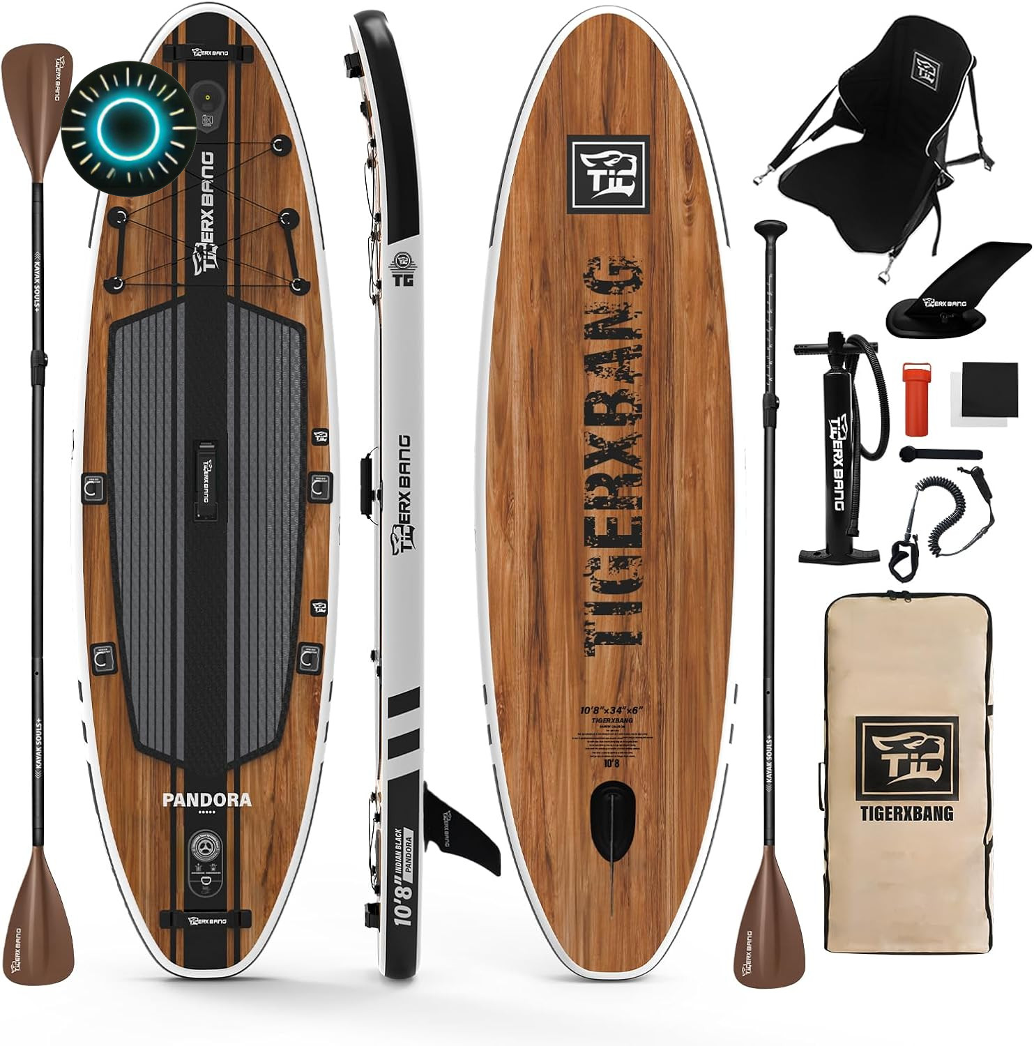 TIGERXBANG Paddle Board 10.8′ Stand Up Paddle Board with Premium Complete In…