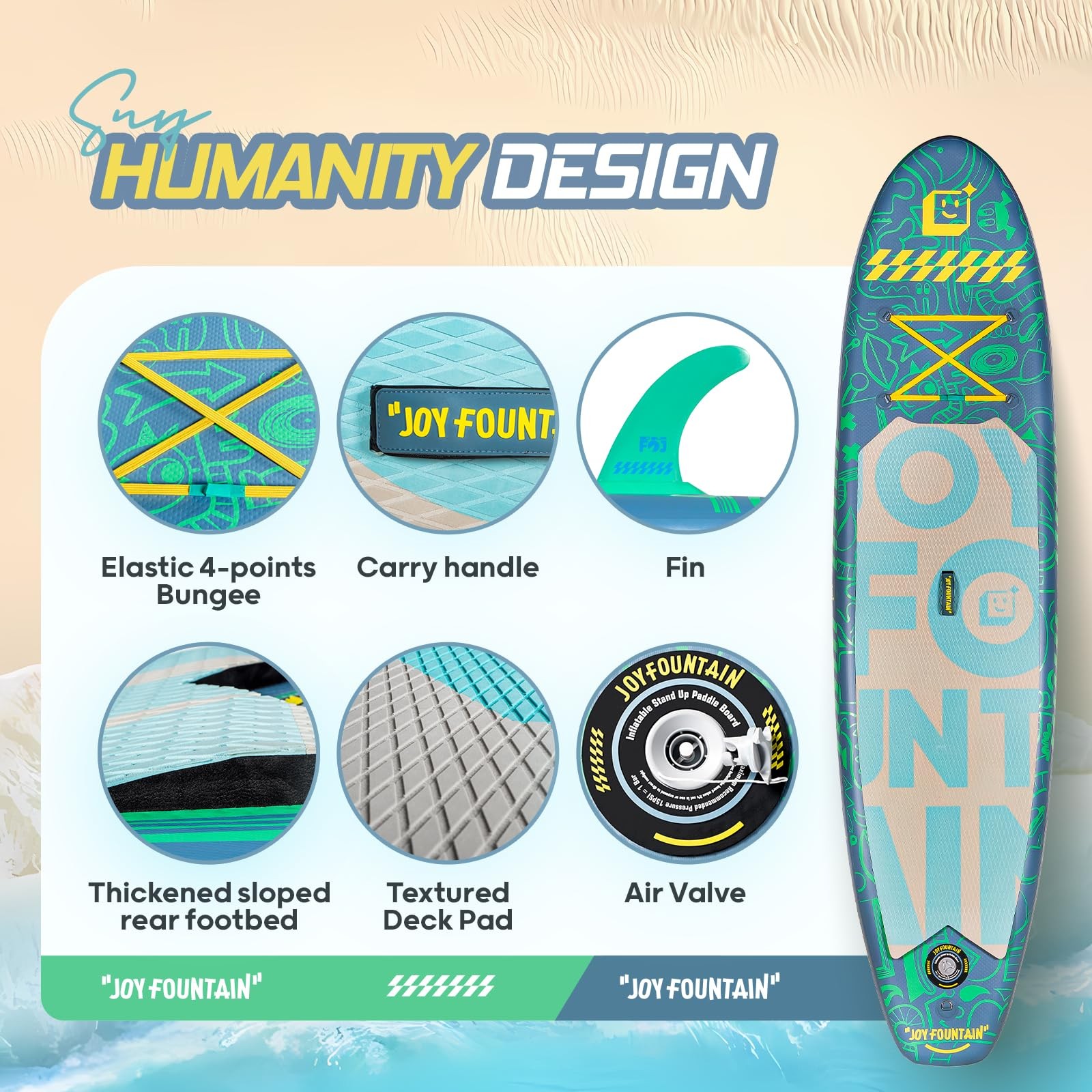 Inflatable Paddle Board,10.8’x31.5×6 Stand Up Paddle Boards, SUP Board Paddle wi