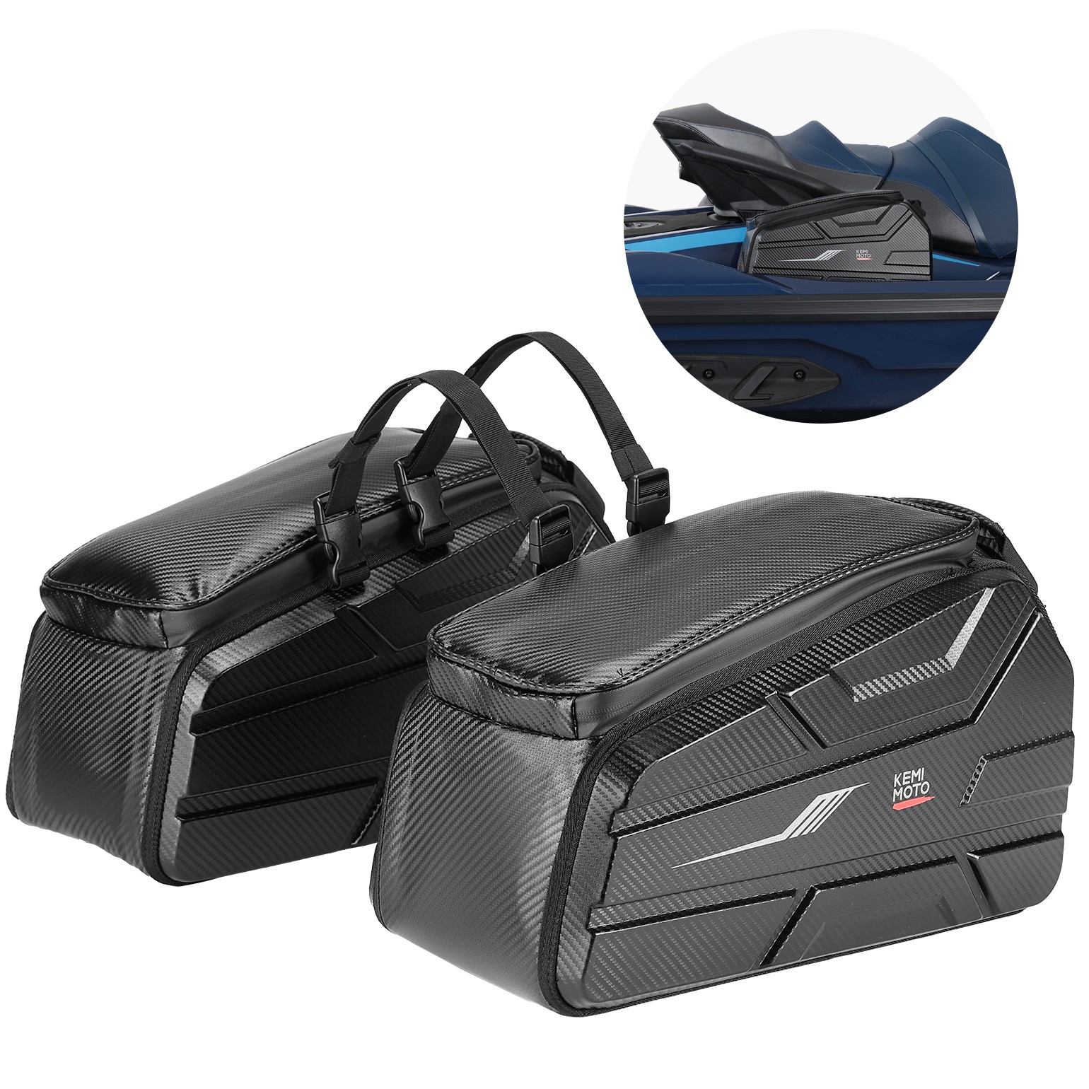 KEMIMOTO 2pcs Jet Ski Saddle Bag Side Bag Heavy Duty Waterproof Cooler Bag