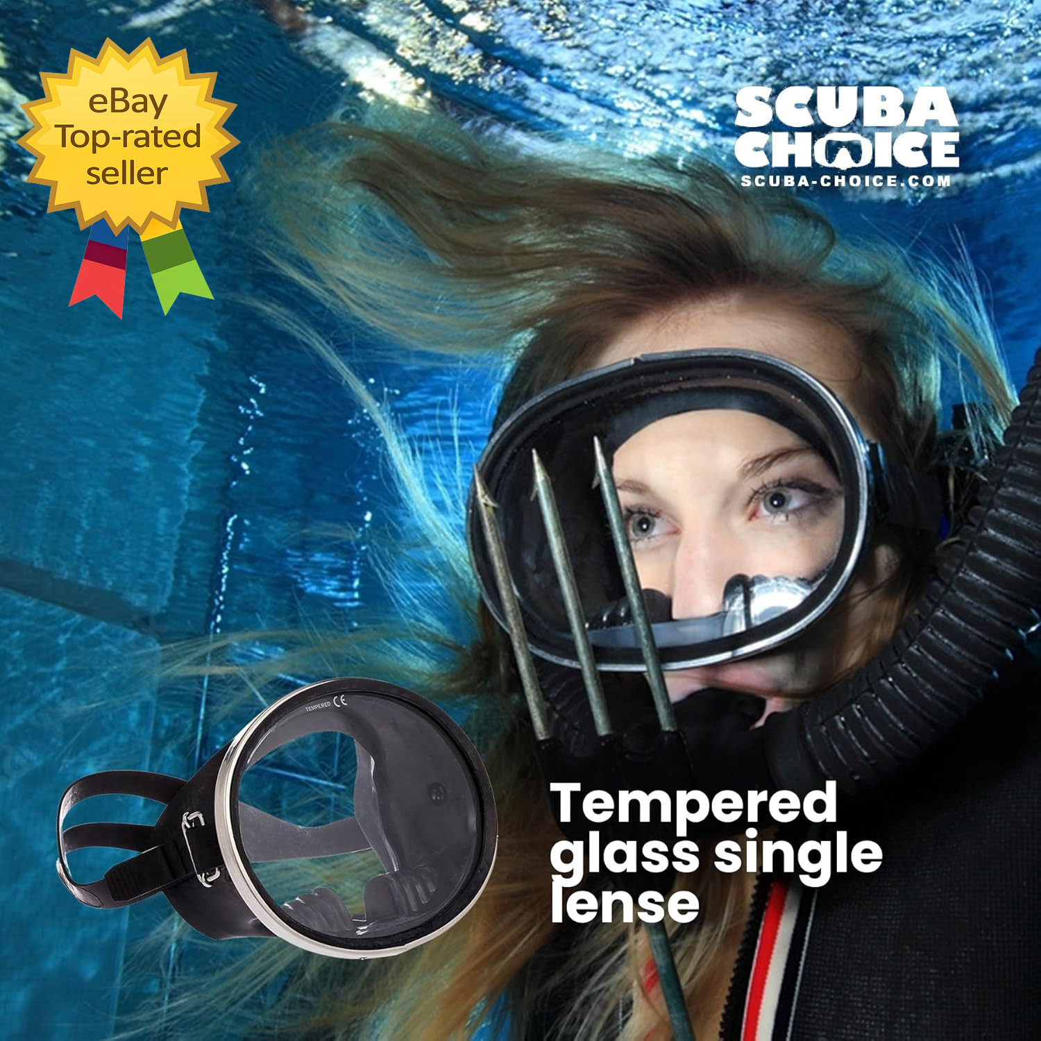 Scuba Diving Mask Oval Tempered Glass Snorkel Mask RubberFrame Adults Underwater