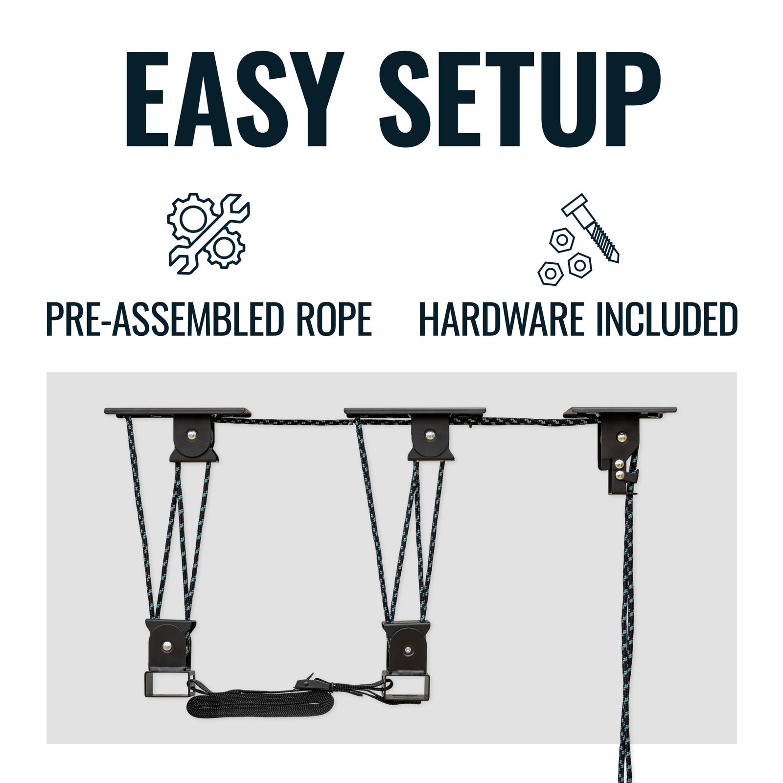 Heavy Duty Elite Canoe Hoist Easy-Lift Garage Pulley System Holds 150 lbs