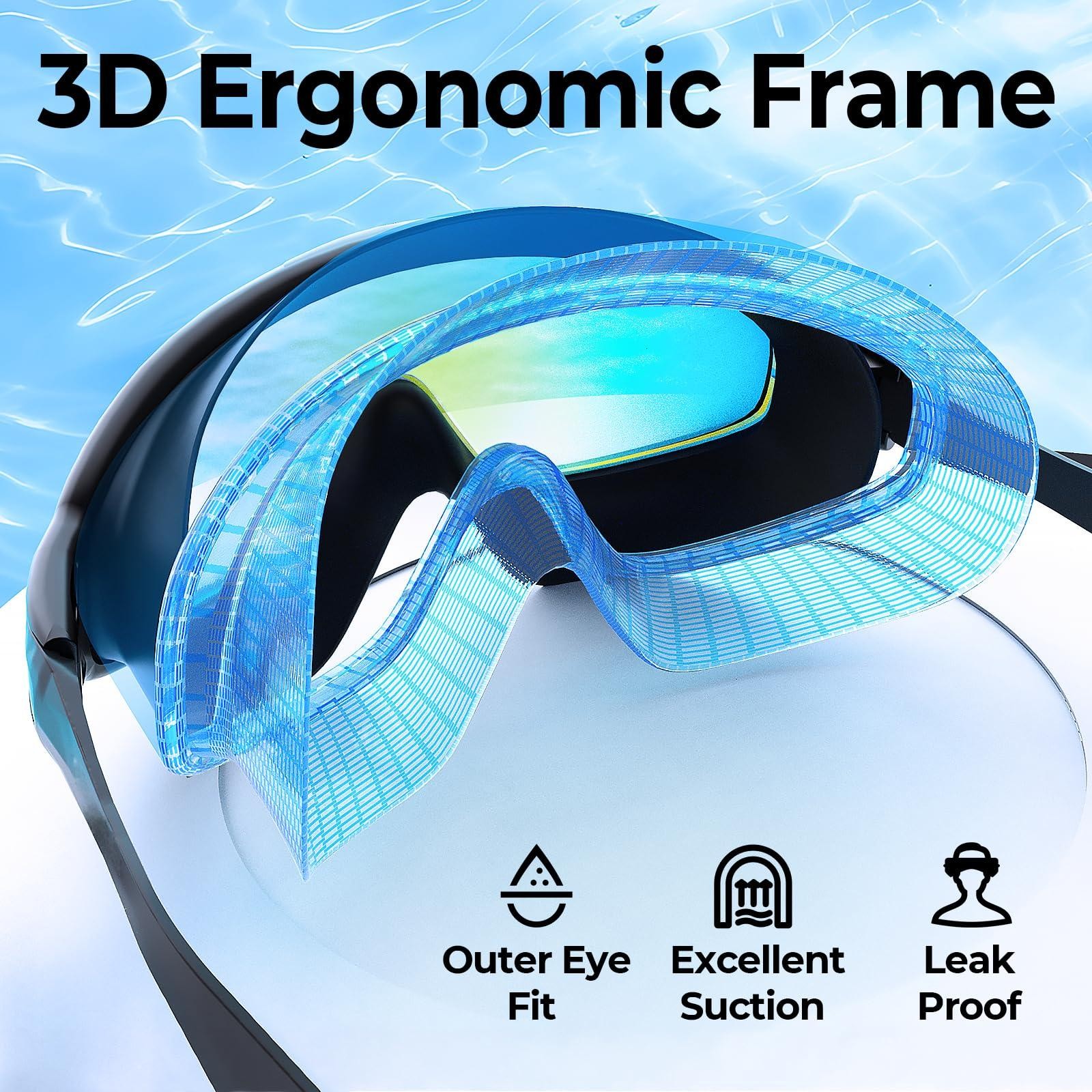 GMOX Swimming Goggles 2/3pcs with Earplugs & Nose Clip, Adjustable Anti Fog