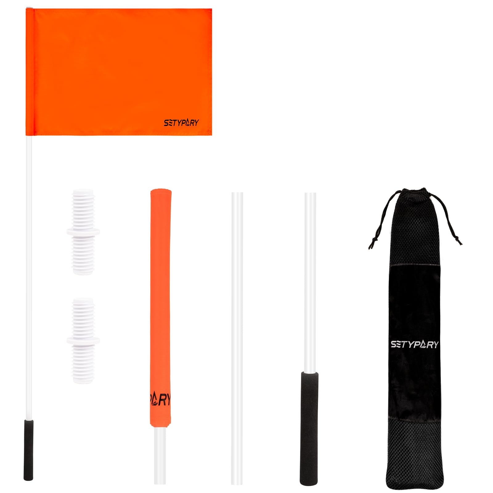 SETYPARY 48 Inch Orange Boat Flag with 3 Section Pole,