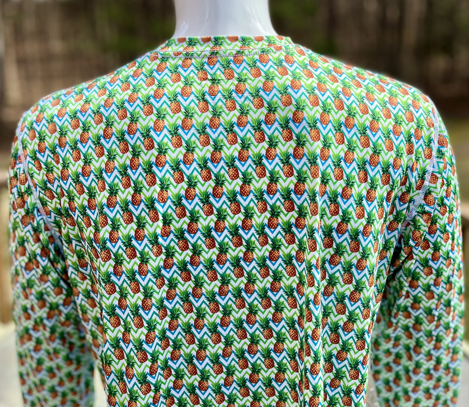 InGear Men’s UPF 50+ Rash Guard – Pineapple Print Long Sleeve Swim Shirt S-3XL