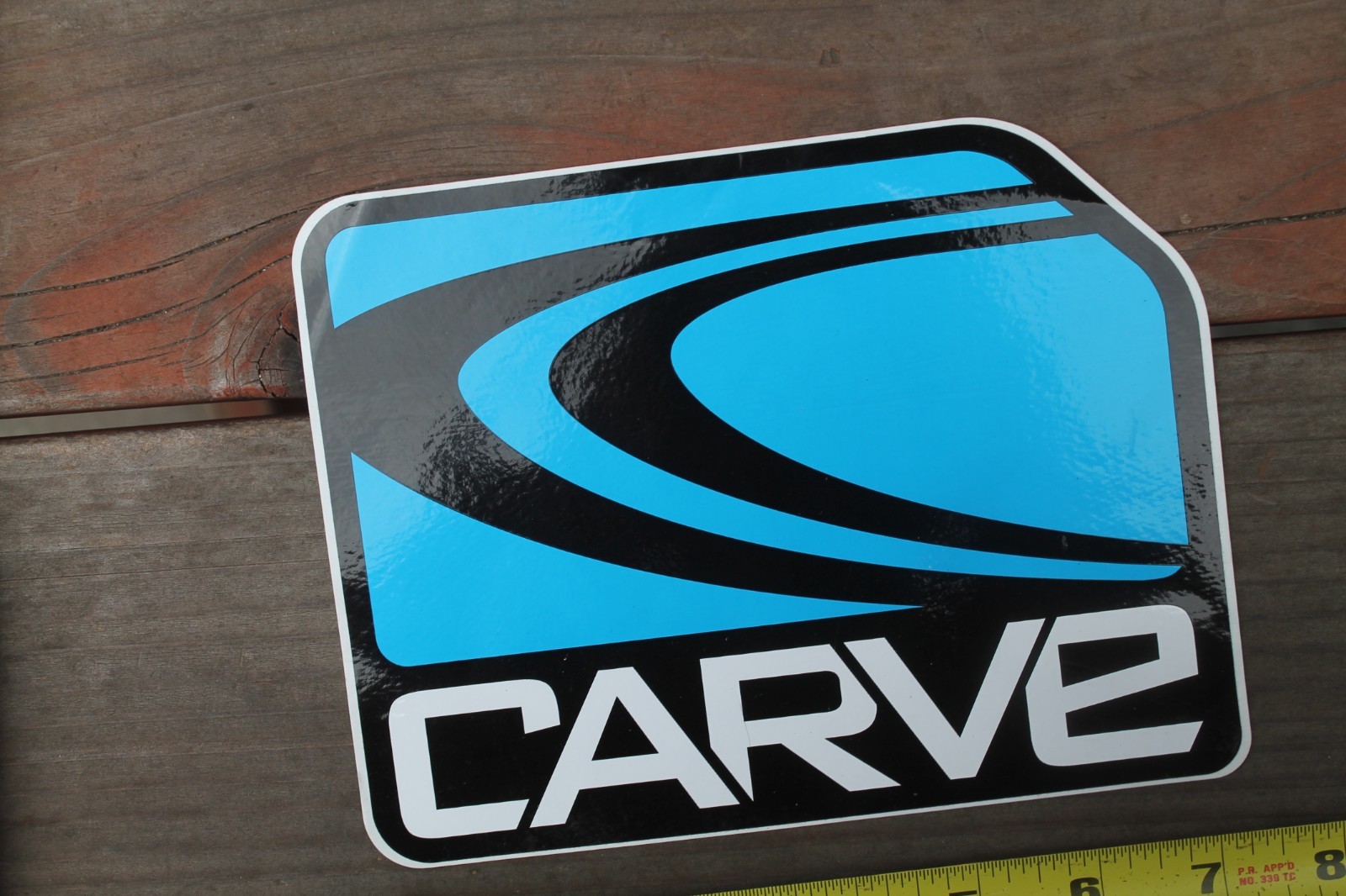 Carve Skateboard Blue Black White Original Wave VXXLA Vintage Surfing STICKER