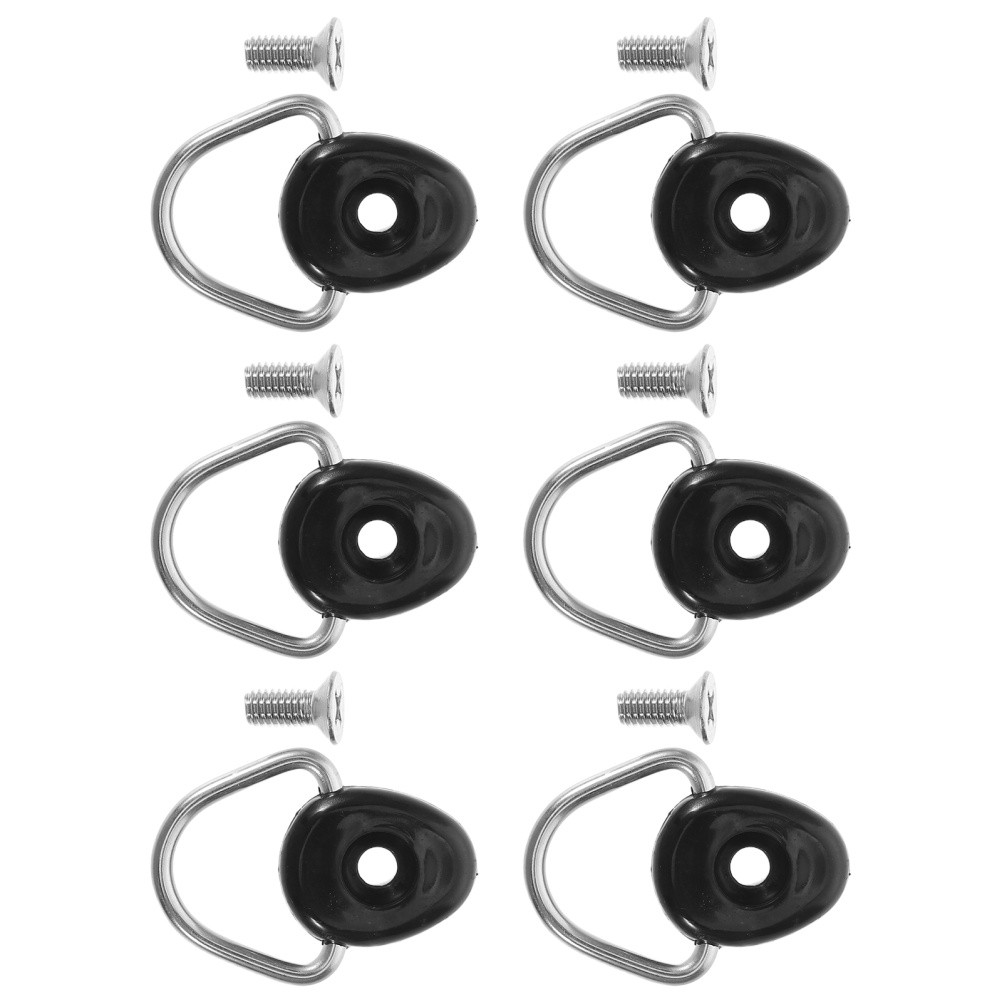 6 Pcs Kayak Oval Screw Canoe Hardware Elastic Rope Buckles Cord Rings