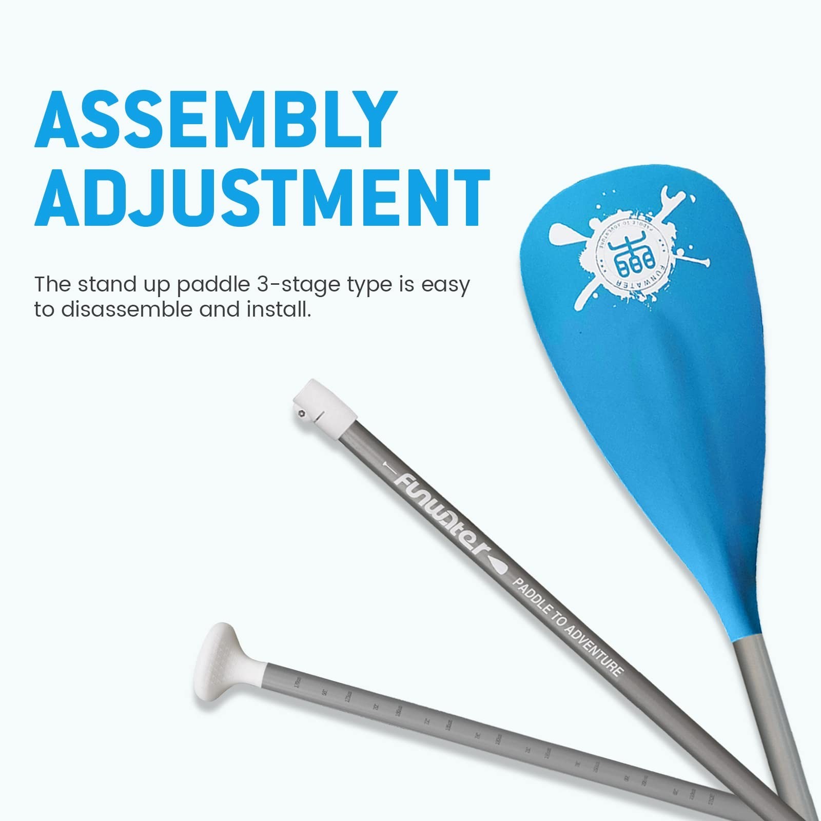 Adjustable 3-Piece SUP Paddle – Lightweight Floating Paddle Board Oar – Durable