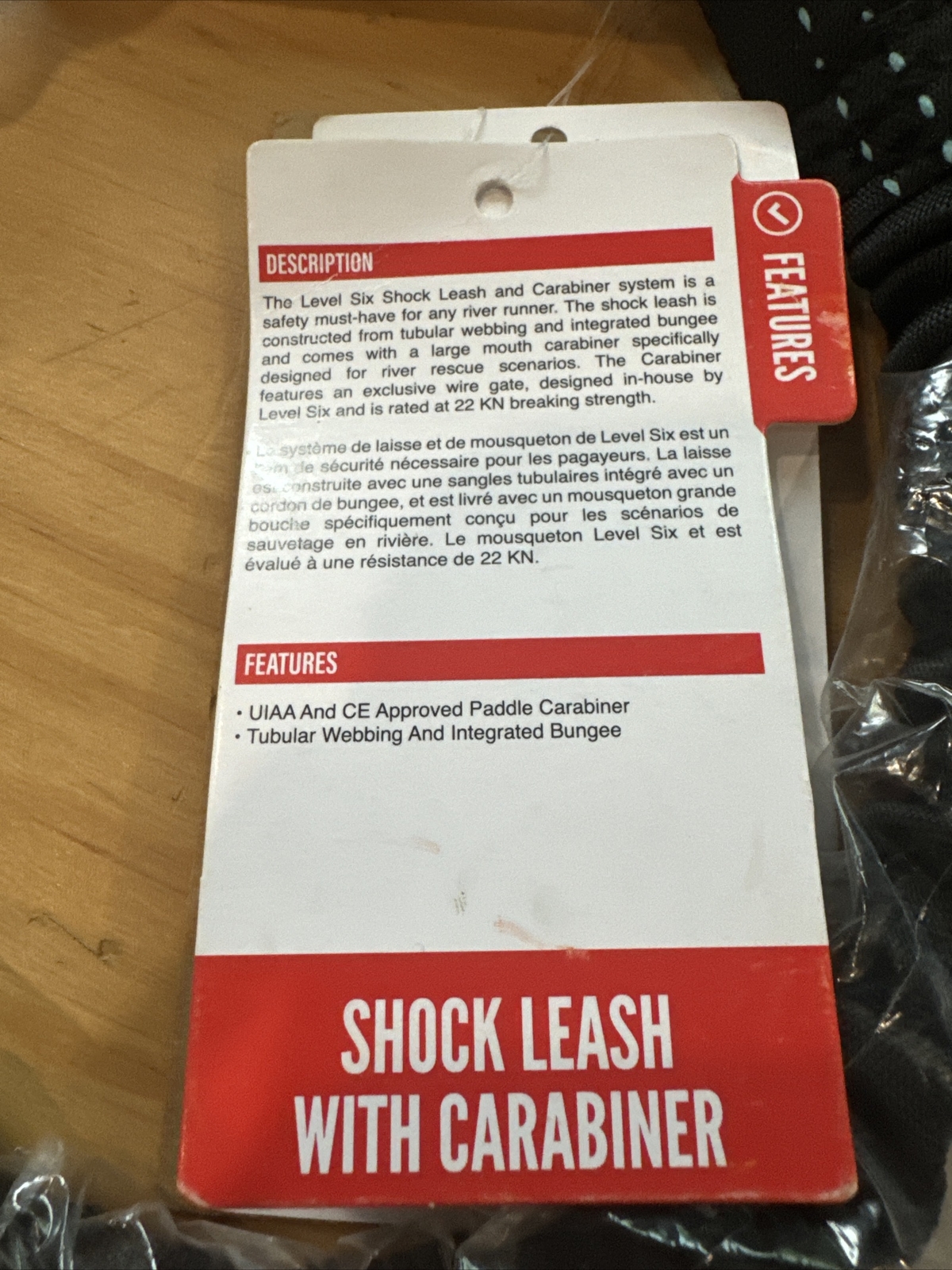 Level Six Shock Leash With Carabiner 100% Nylon
