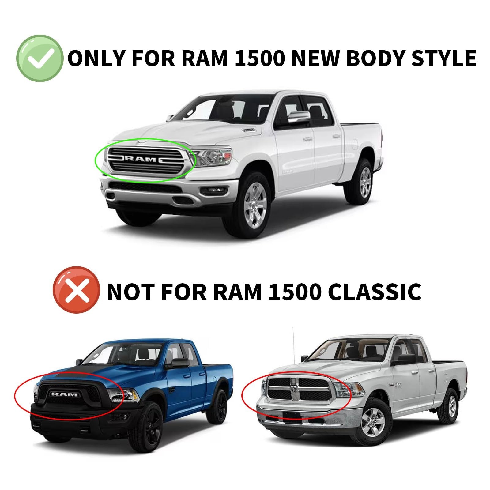 Window Visors Rain Guards for 2019-2026 Dodge Ram 1500 Crew Cab (New Body Sty…