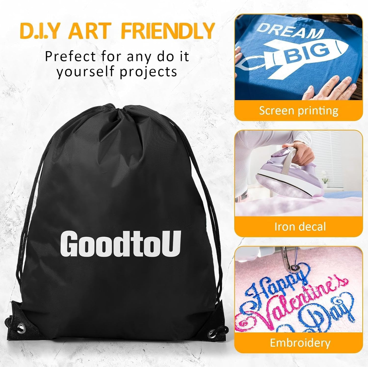60 Pieces Drawstring Backpack Bags Sports Drawstring Bags Bulk Nylon Cinch Bag f