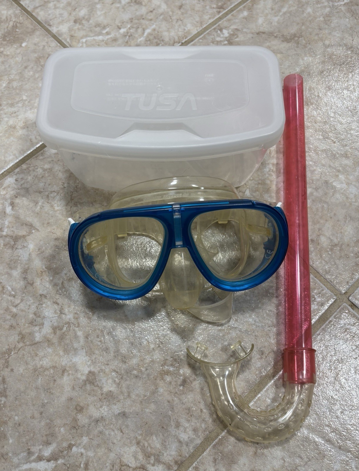 TUSA Sport Imprex AM Snorkel Mask Blue Clear Tempered Glass Scuba Diving Goggles