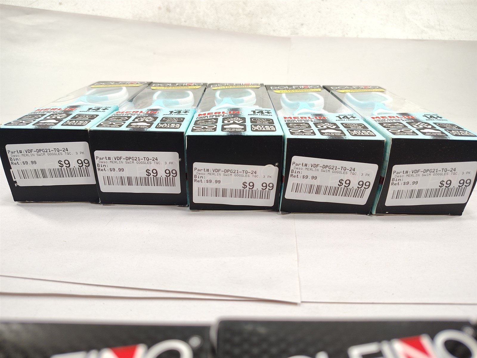 Dolfino 14+ Swim Swimming Goggles Box LOT of 9