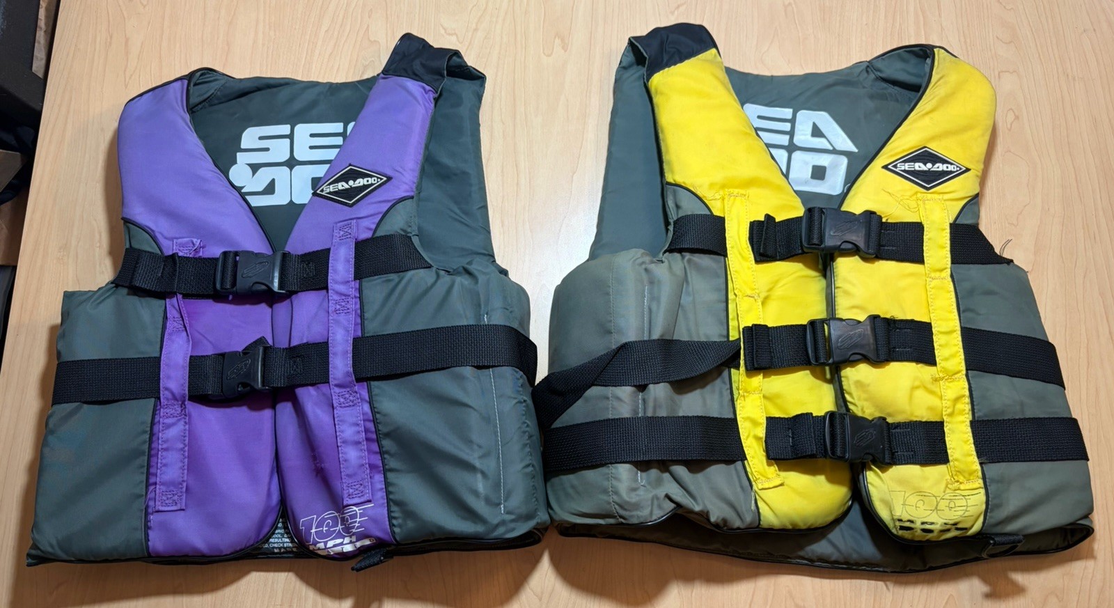 (2) Sea-Doo Flotation Type III PFD Life Jacket Adult Large & XL Made USA 100mph