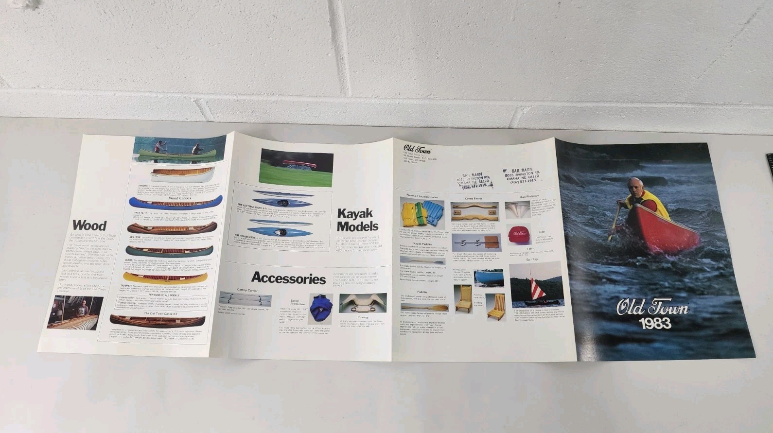 Vintage 1983 Old Town Canoe Fold-Out Brochure / Catalog