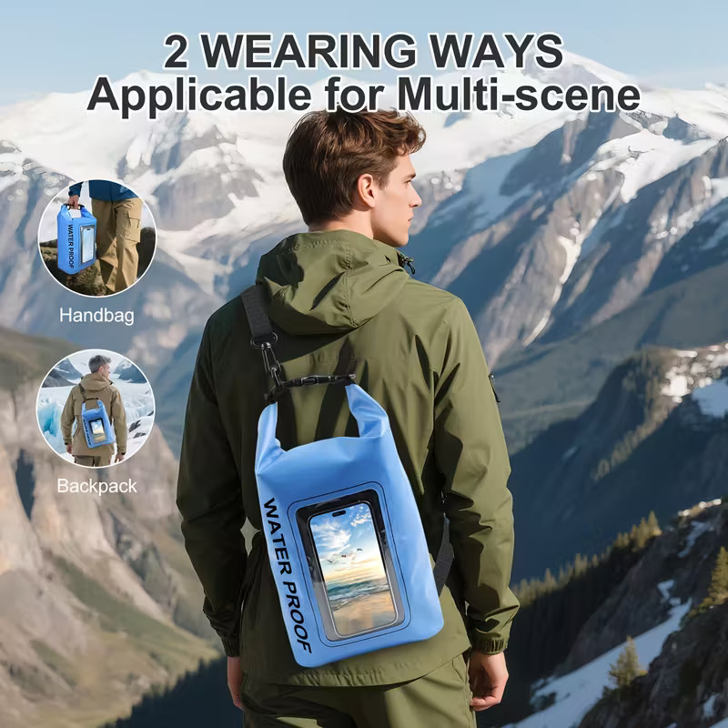 RYNAPAC 5L Dry Bag Waterproof For Women Men, Touchscreen Mobile Phone Window