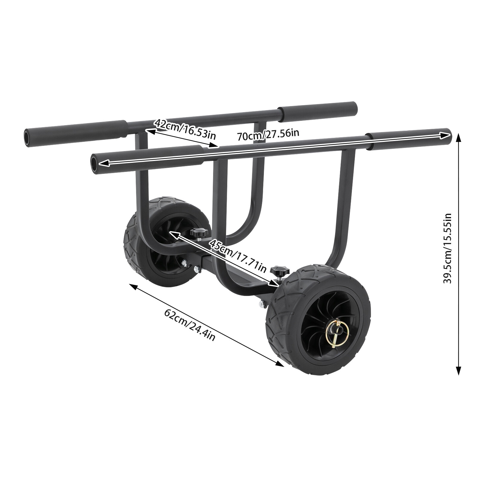 220lbs Kayak Canoe Boat Carrier Dolly Trailer Trolley Transport Cart w/Wheel