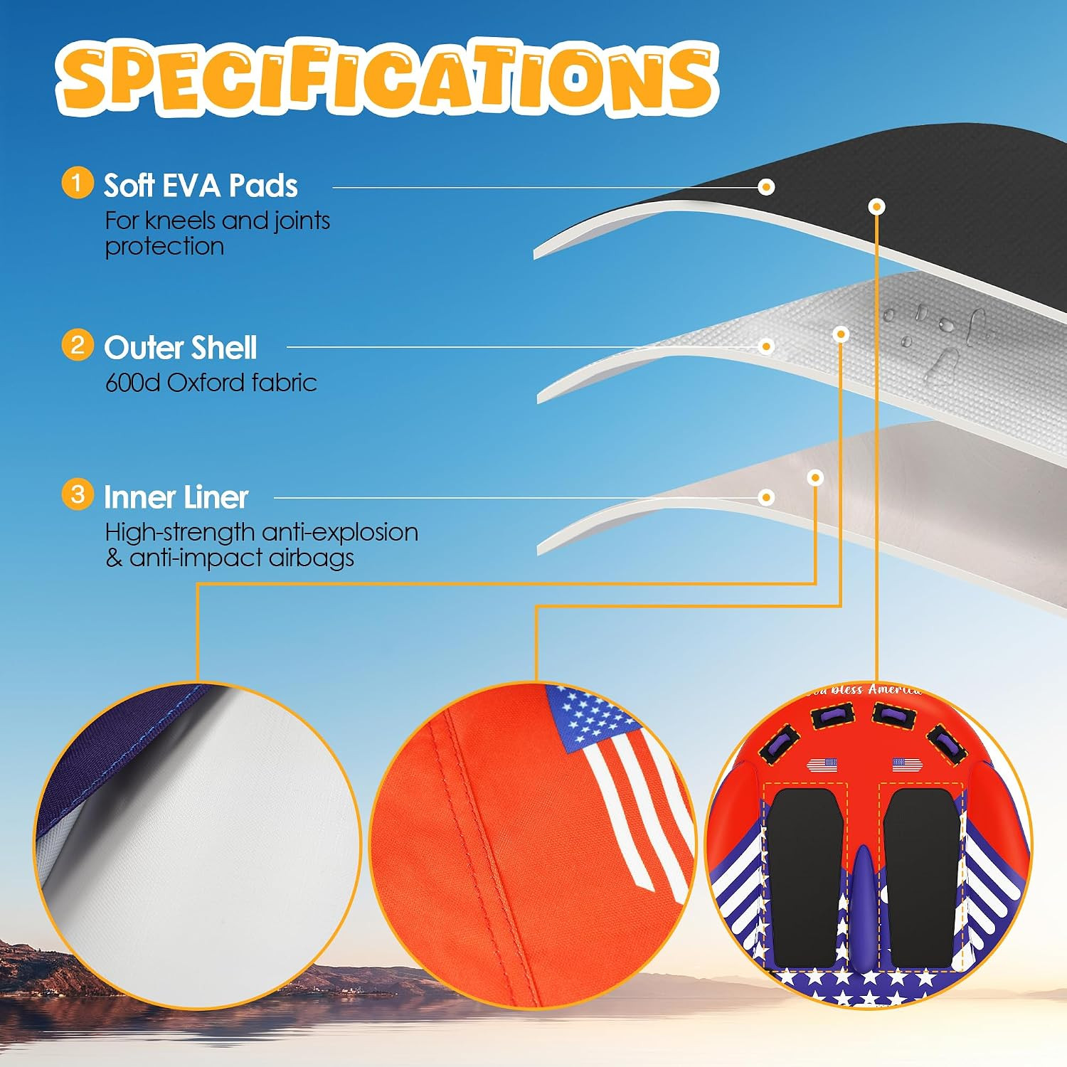 Towable Tubes for Boating – 2-3 Person Shark Battle Tank, Boat Tubes & Towables,