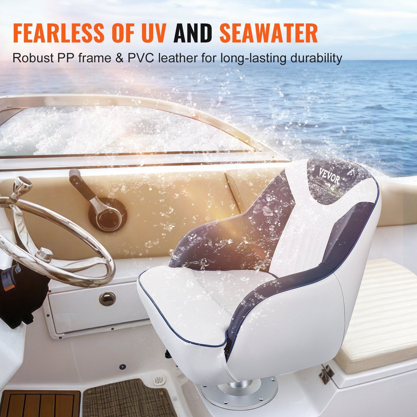 Thickened Sponge Pontoon Boat Chair 1-Piece for Fishing & Sightseeing