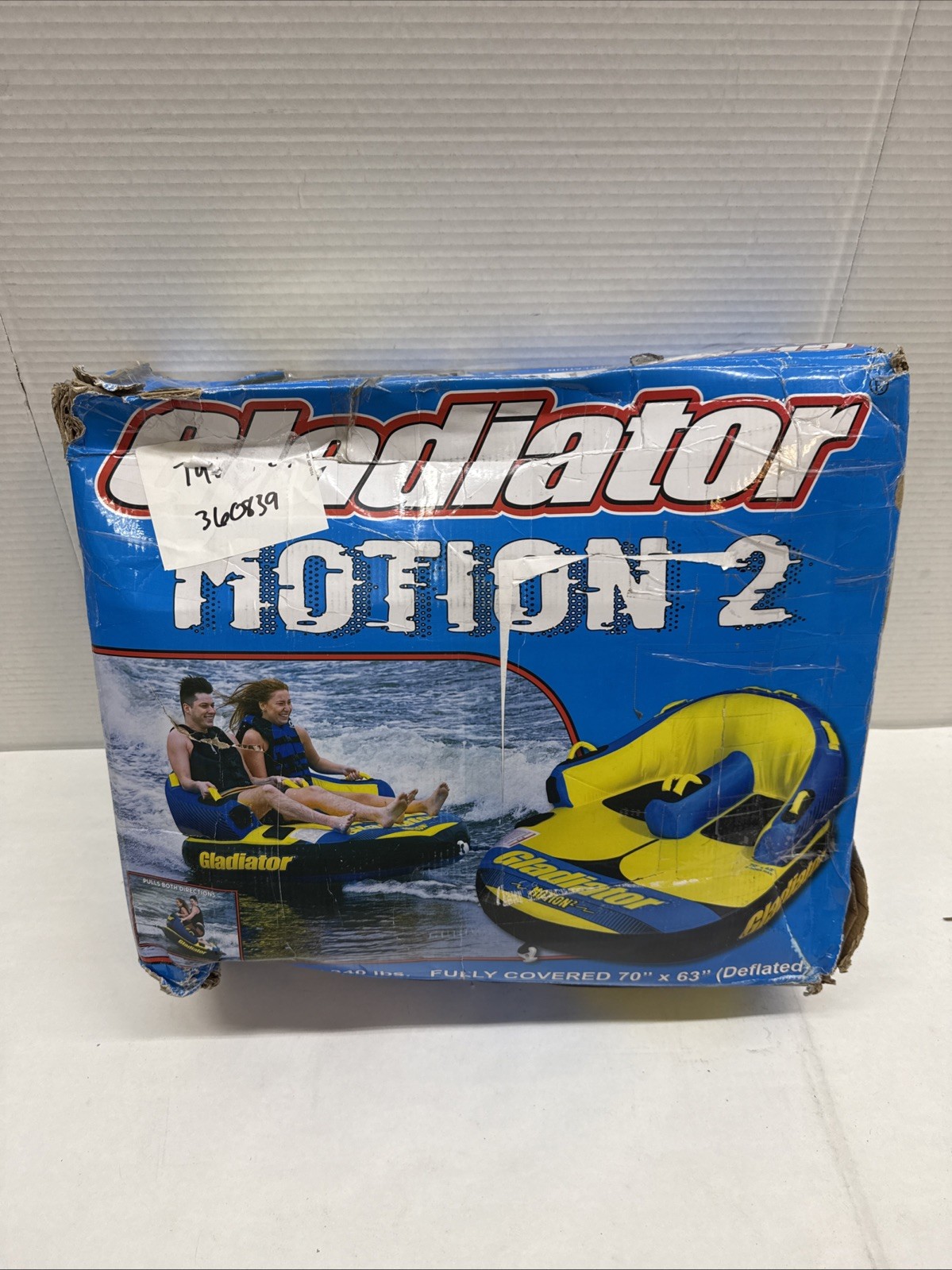 Gladiator Motion 2-Person Towable Tube 2 Riders Up To 340Lbs