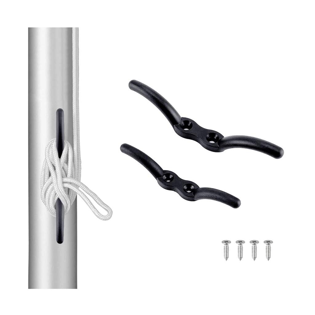 2 Pcs 6″ Nylon Black Rope Cleat
