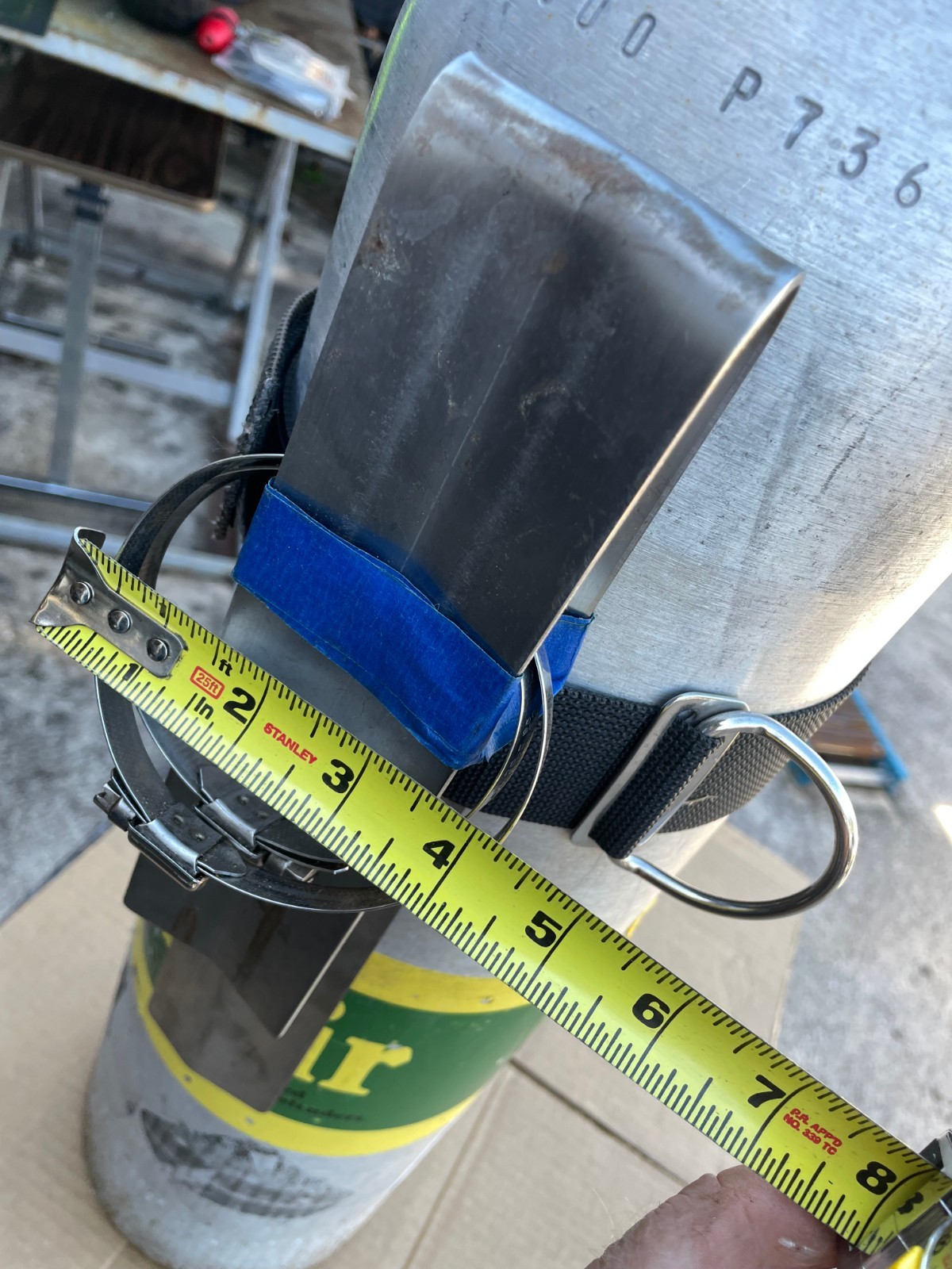 home made bail out pony bottle tank bracket works great scuba dive