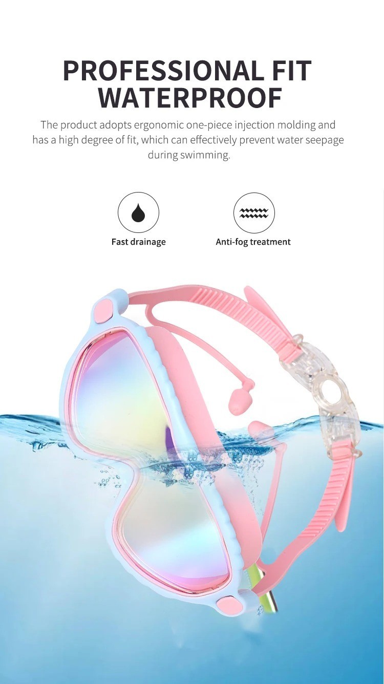 1 Pack Kids Swim Goggles for 3-15 UV Protection Anti-Fog Pool Water Swimming …