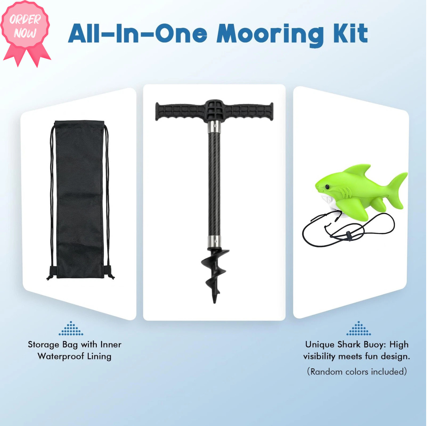 Carbon Fiber Boat Sand Anchor with Reinforced Nylon Auger for Shallow Water